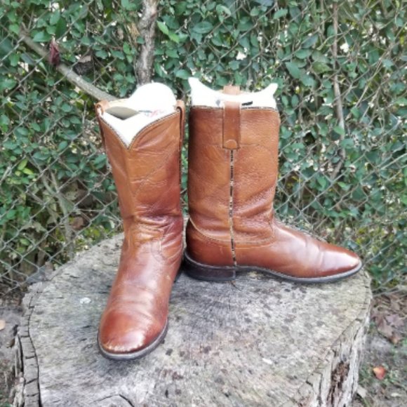 Acme Hawkeye Brown Roper Western Cowboy Boots main image 6